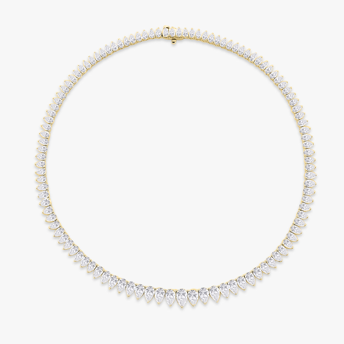The Greer Graduated Pear Edge Tennis Necklace 31.83 ctw