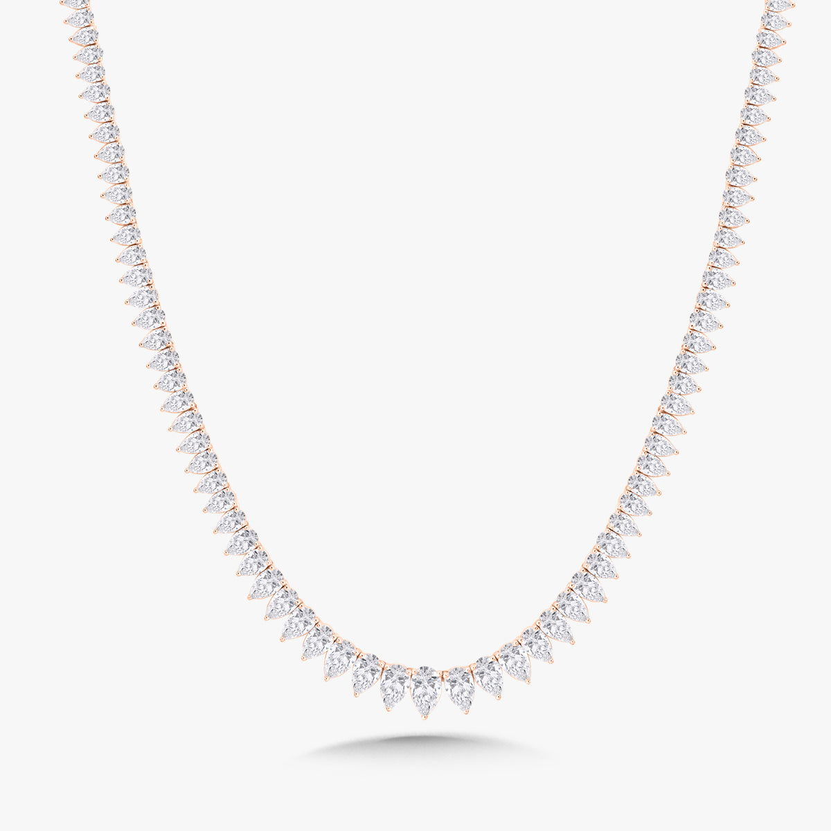 The Greer Graduated Pear Edge Tennis Necklace 31.83 ctw