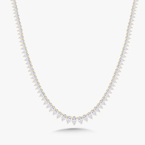 The Greer Graduated Pear Edge Tennis Necklace 31.83 ctw