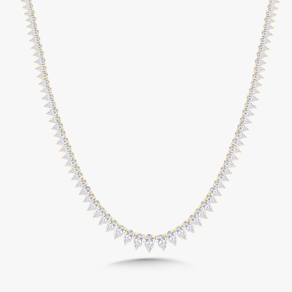 The Greer Graduated Pear Edge Tennis Necklace 31.83 ctw