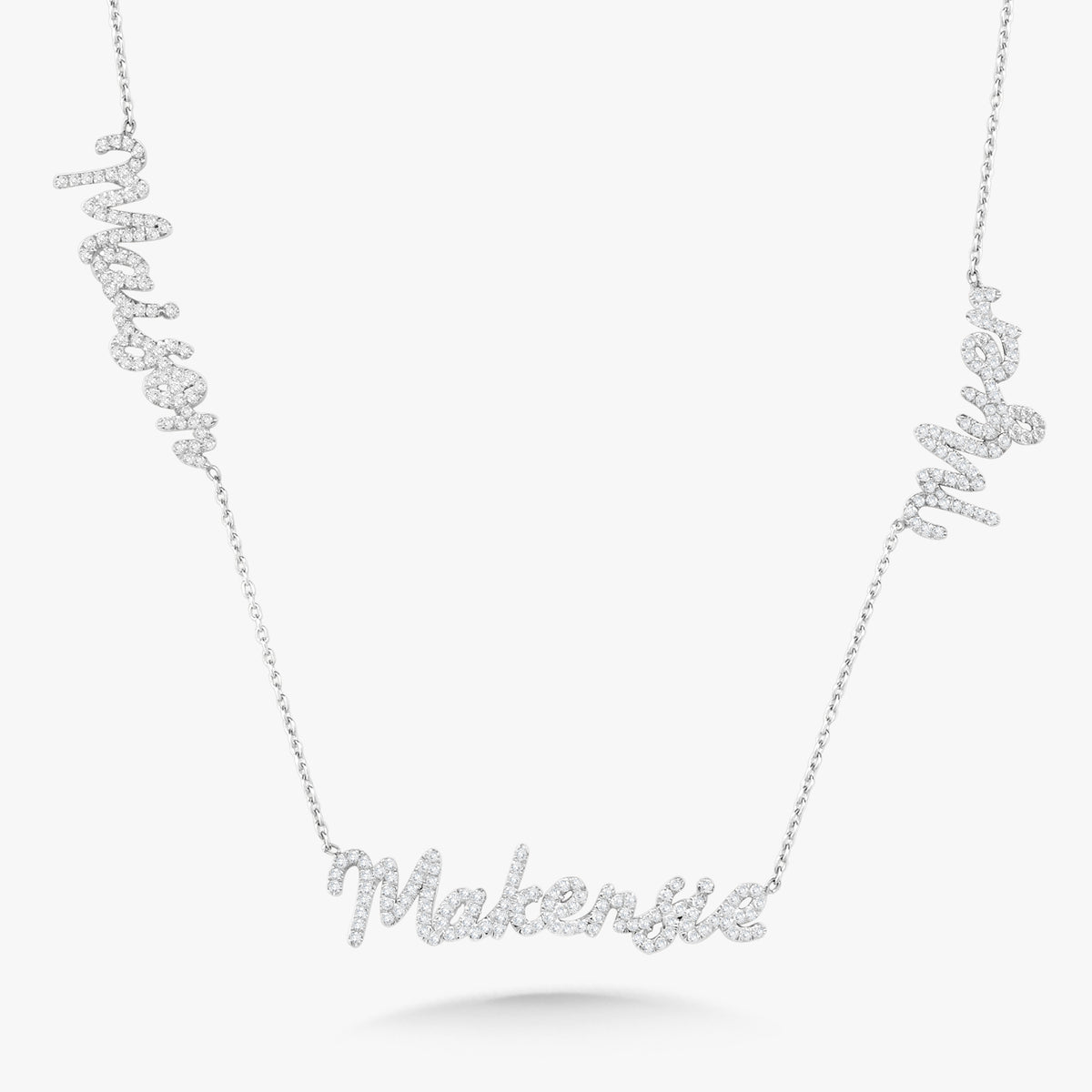Custom Multiple Diamond Name Necklace