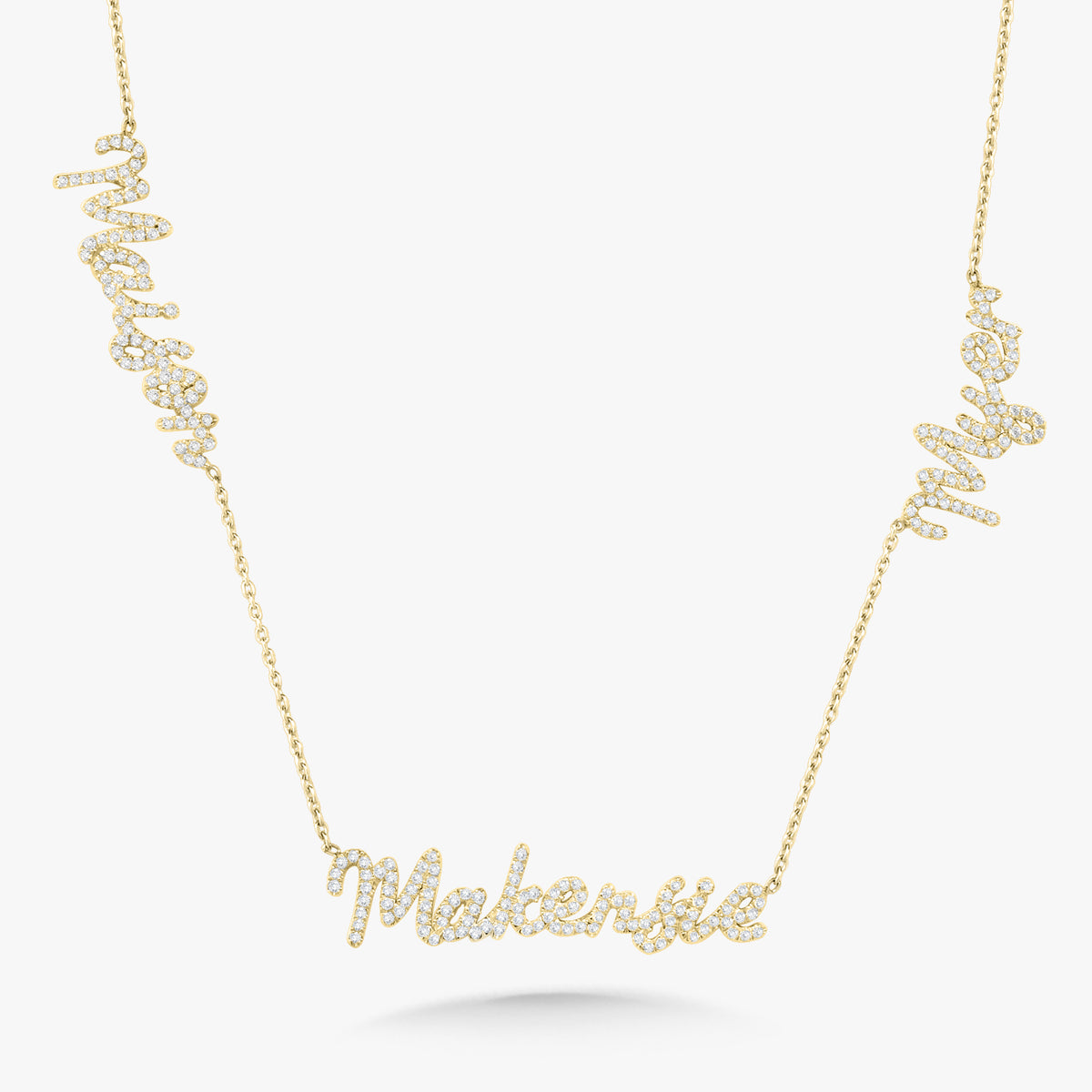 Custom Multiple Diamond Name Necklace – RWFJ