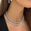 Dulce Baguette Diamond Station Collar Necklace 12.22 ctw, Tilted Pear Diamond Tennis Necklace