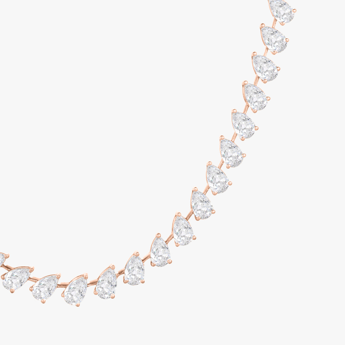 Tilted Pear Diamond Tennis Necklace 28 ctw