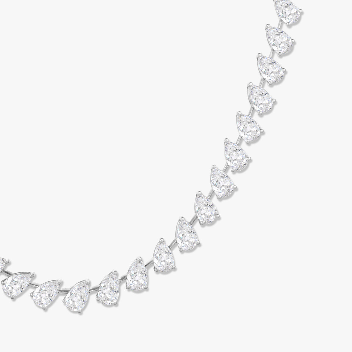 Tilted Pear Diamond Tennis Necklace 28 ctw