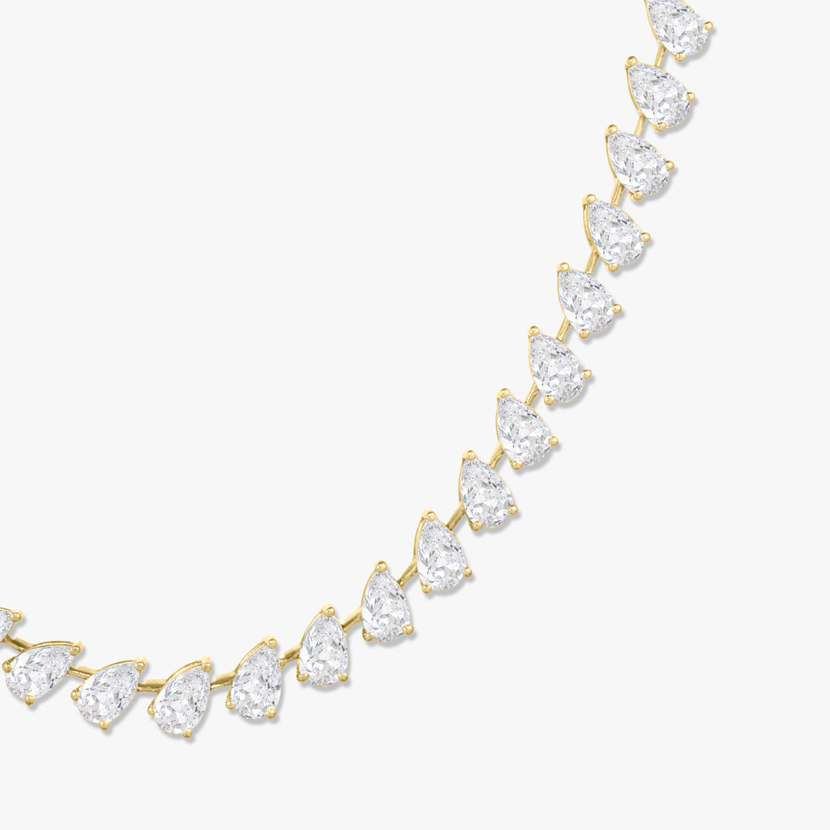 Tilted Pear Diamond Tennis Necklace 28 ctw