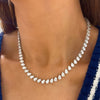 Tilted Pear Diamond Tennis Necklace 28 ctw