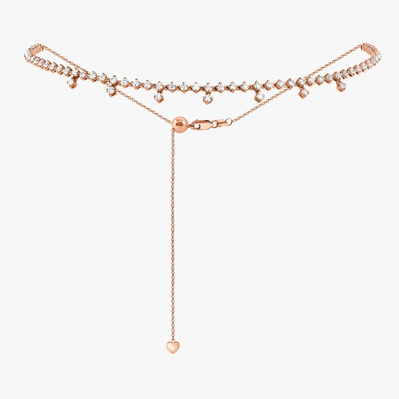 Tinx Dangle Diamond Adjustable Choker/Collar Necklace 2.66 ctw