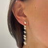 Titled Pear Diamond Dangle Stud Earrings 4.13 ctw