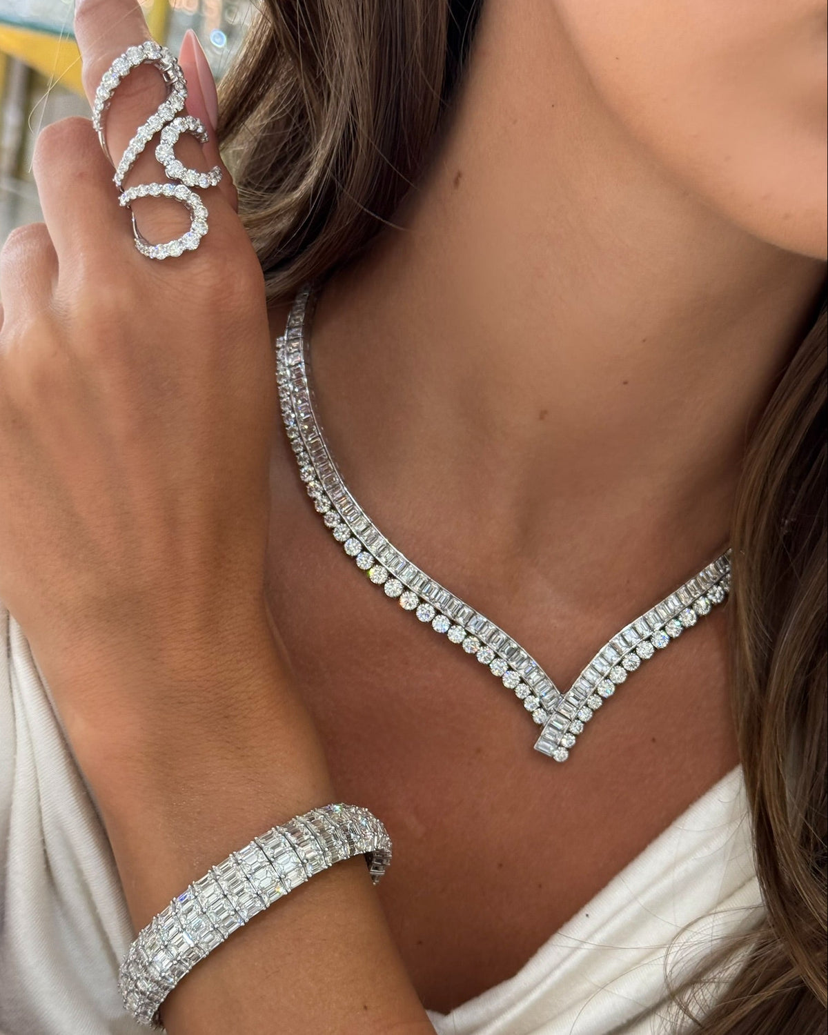 Triple Swirl Diamond Ring 5 ctw