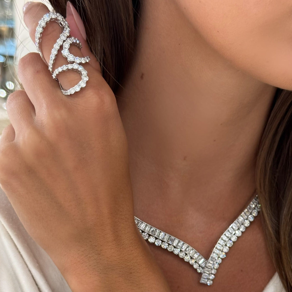 Triple Swirl Diamond Ring 5 ctw