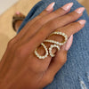 Triple swirl diamond ring