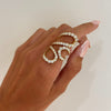 Triple swirl diamond ring
