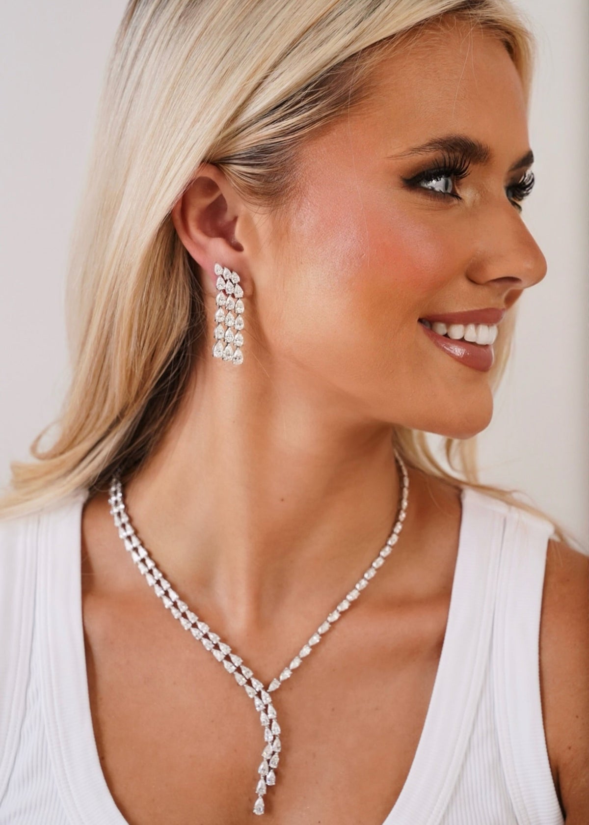 Tulane Pear Diamond Double Lariat 28.56 ctw