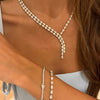 Tulane Pear Diamond Double Lariat 28.56 ctw