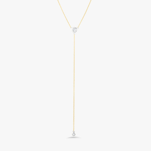 Two-Stone Diamonds By The Yard Lariat Necklace 0.18 ctw