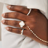Two-Tone Gold & Pave Diamond Illusion , "It girl" Multi Mixed Shape Diamond Hand Chain 2.65 ctw