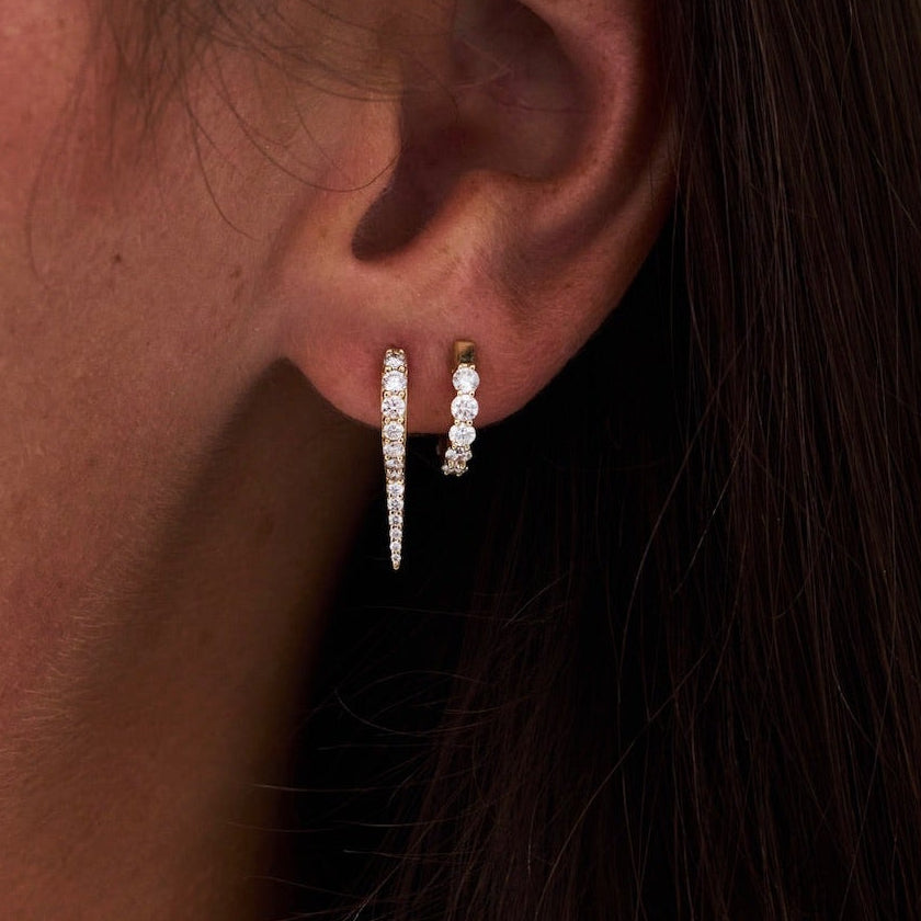 Two-Tone Reversible Diamond Huggie Earrings 1 ctw
Spike Pointed Huggie Earrings 0.44 ctw