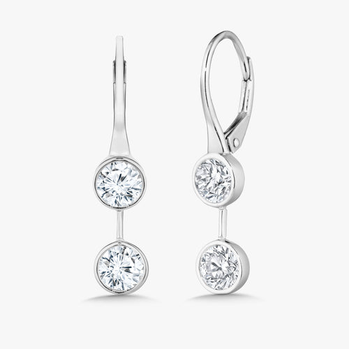 Lyle Two Stone Bezel Huggie Earrings 1.60 ctw