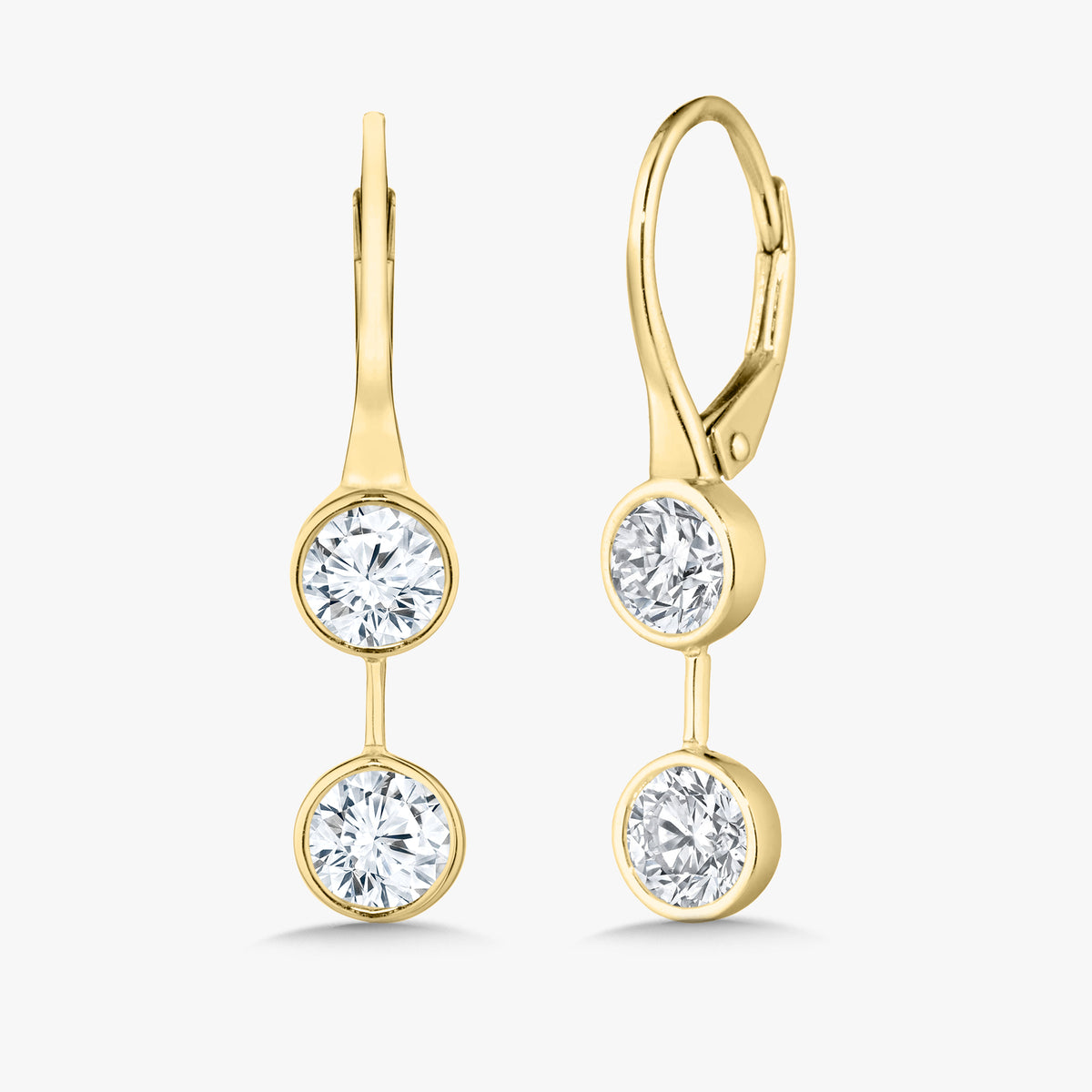 Lyle Two Stone Bezel Huggie Earrings 1.60 ctw