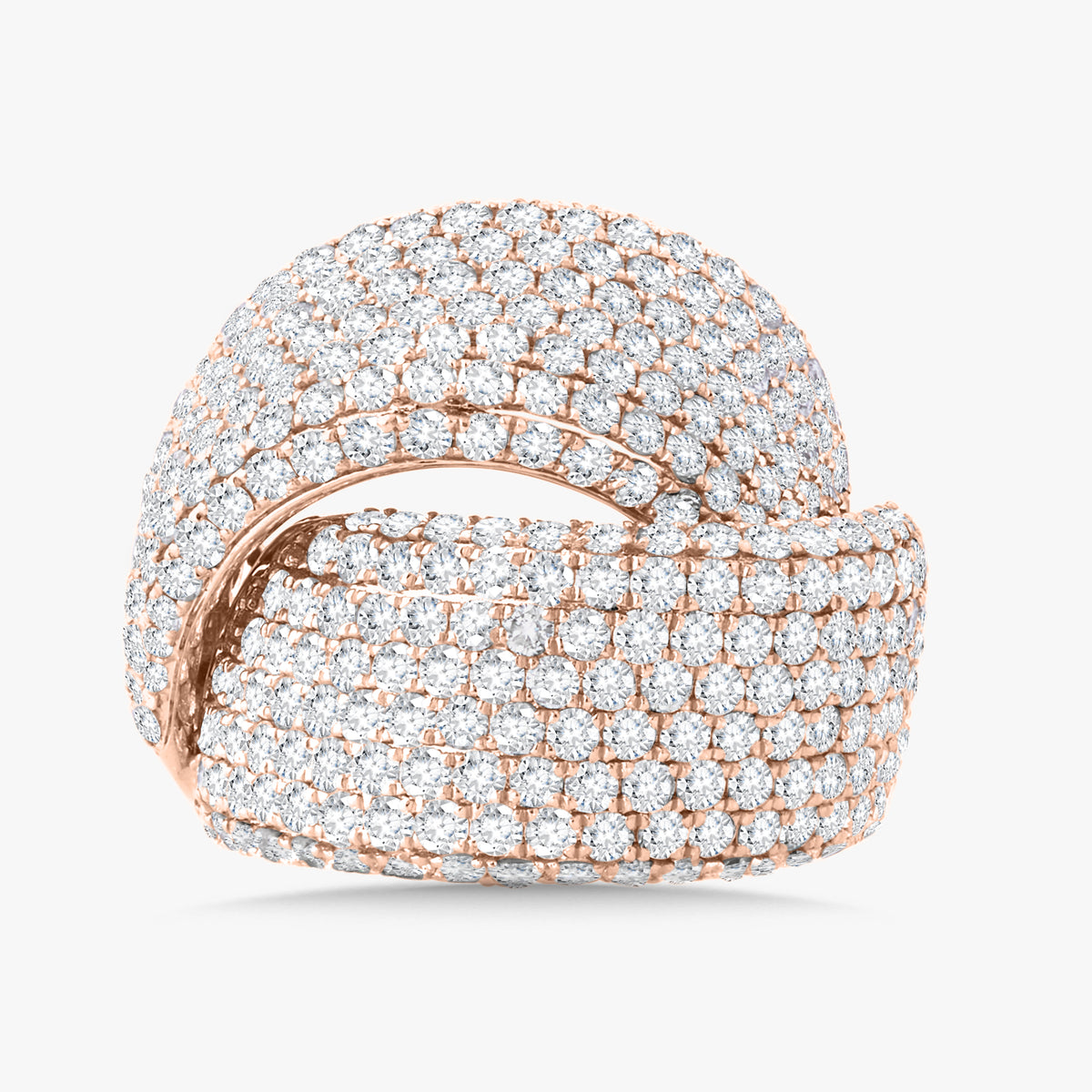 Valvie Pave Diamond Ribbon Cocktail Ring