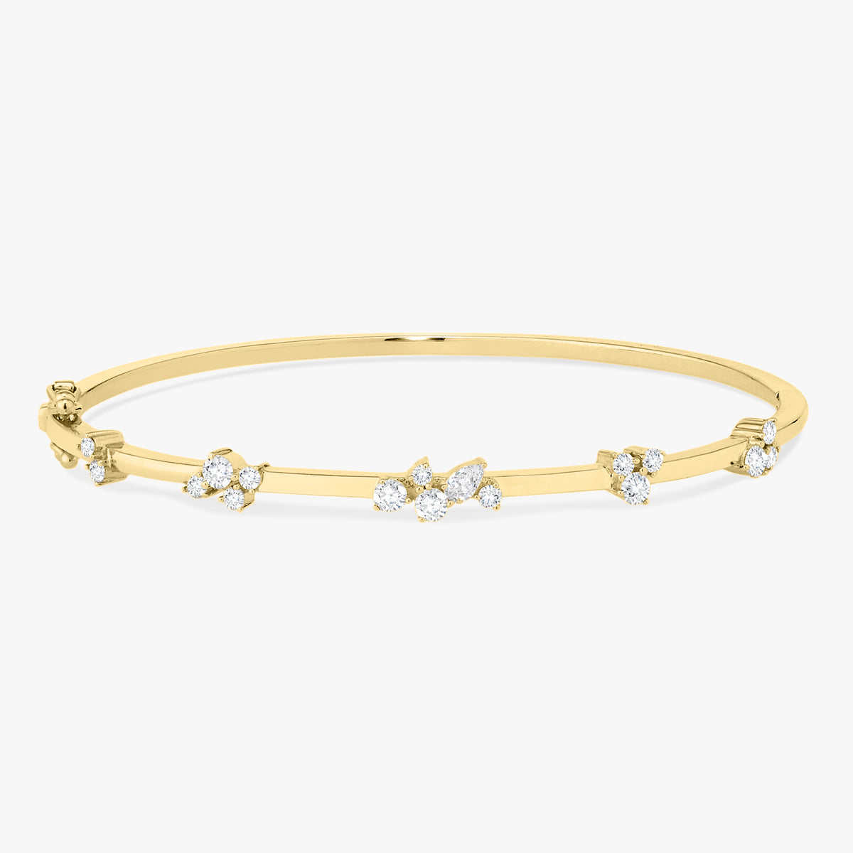 Vana Mixed Multi Shape Diamond Bangle Bracelet