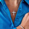 Georgian Set Oval & Round Diamond Cross Charm