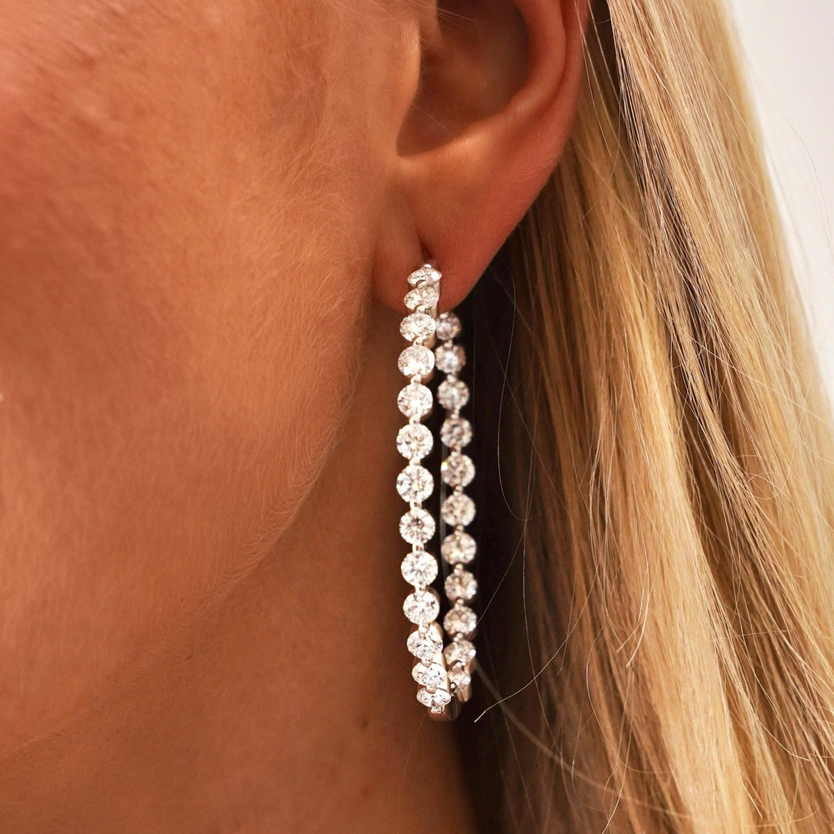 Mama's Charlie Cloud® Double Sided Eternity Diamond Hoop Earrings 