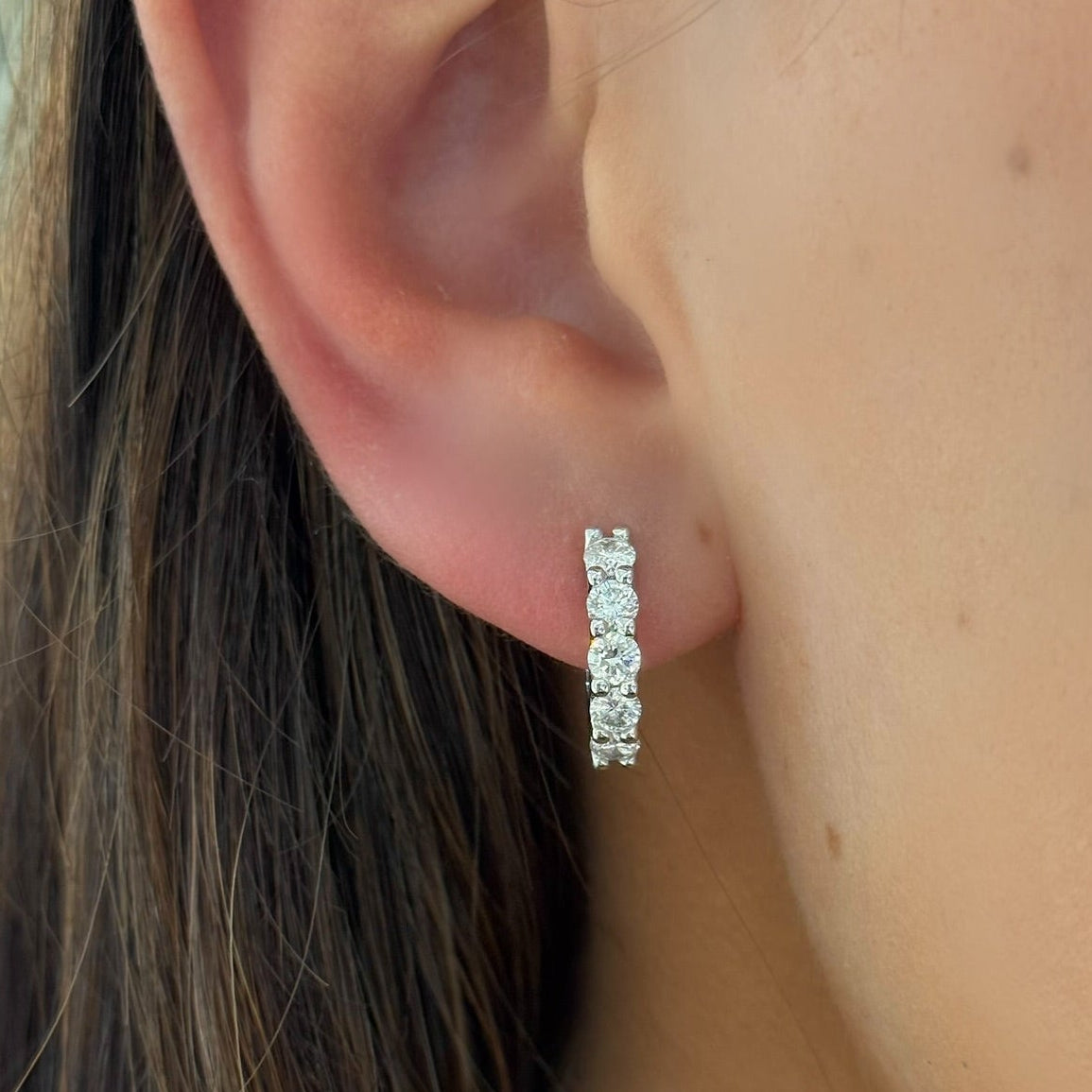 Georgie Diamond Huggie Earrings 1.25 ctw