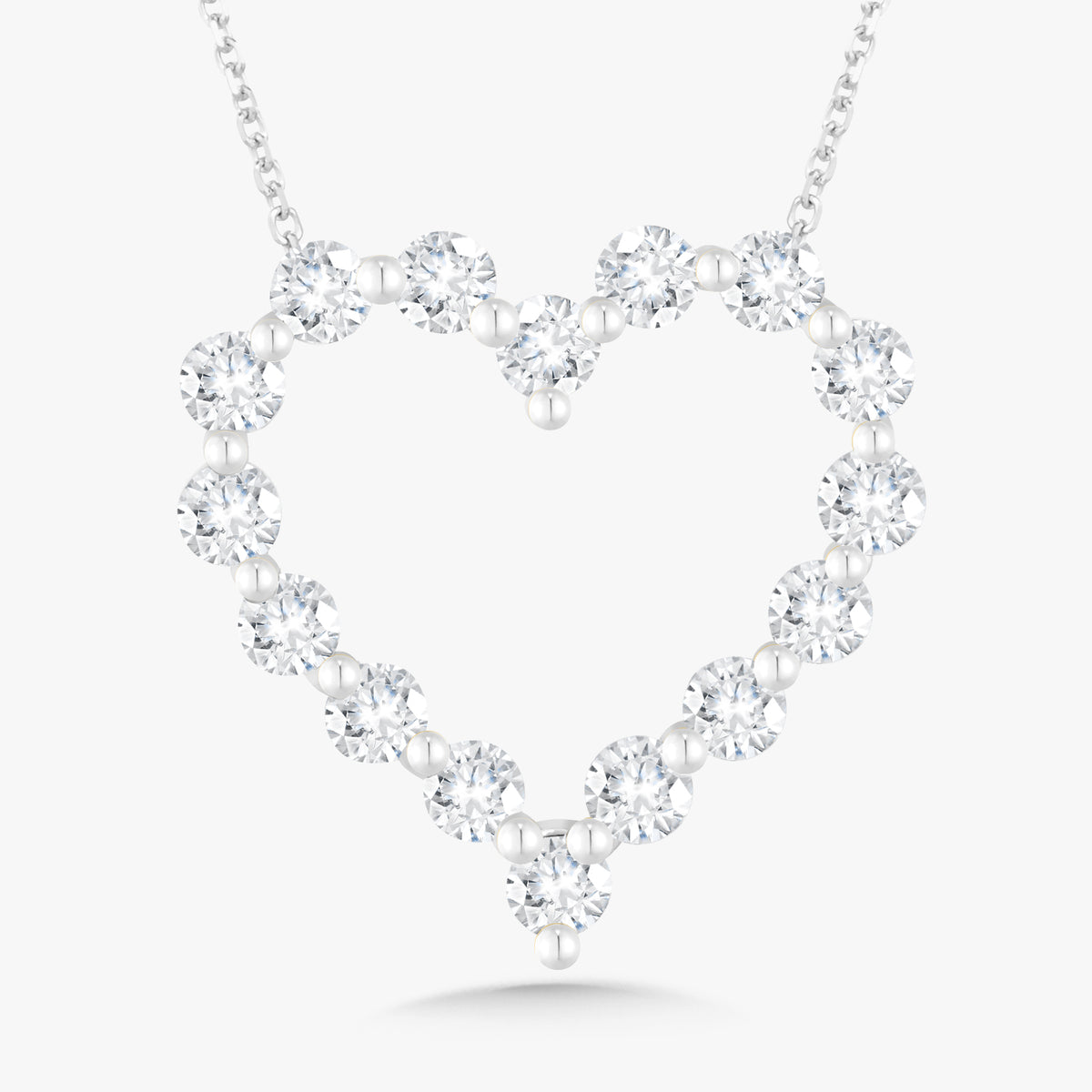 Mama's Charlie Cloud® Floating Diamond Heart Necklace 3.84 ctw, WG