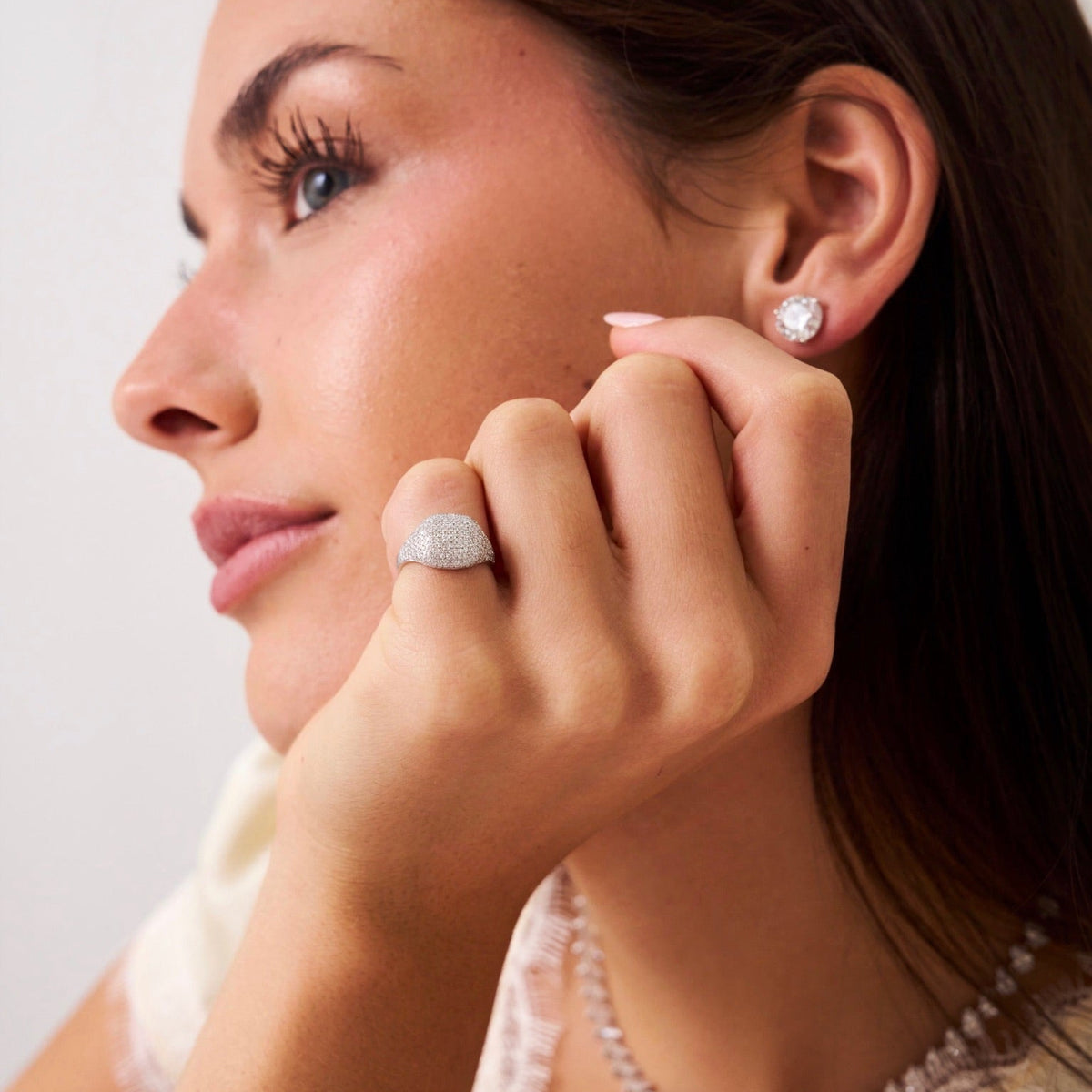 Peyton Pave Diamond Signet Ring WG