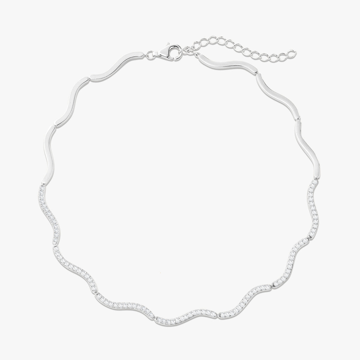 Welle Wavy Adjustable Collar Necklace 2.20 ctw