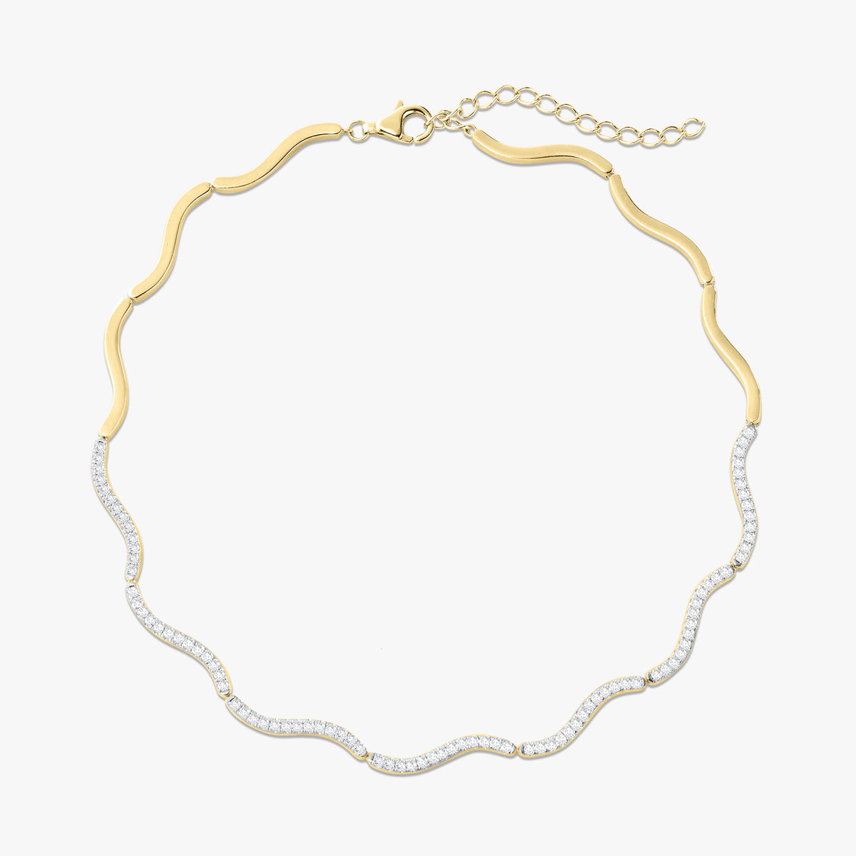 Welle Wavy Adjustable Collar Necklace 2.20 ctw