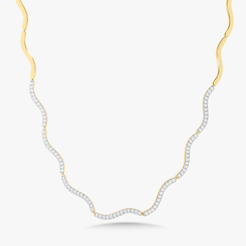 Welle Wavy Adjustable Collar Necklace 2.20 ctw
