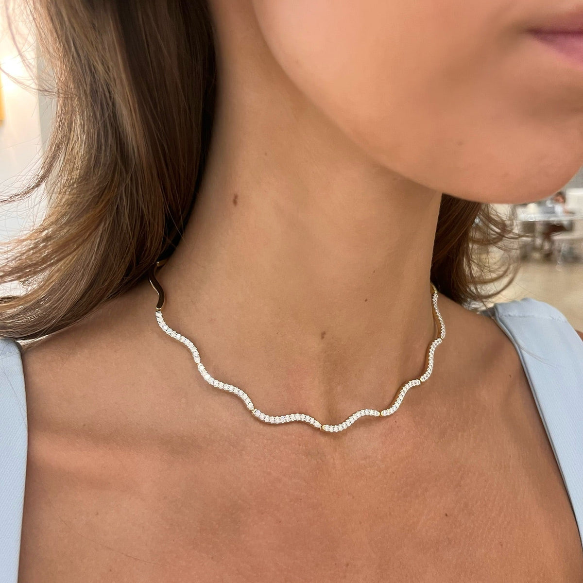 Welle Wavy Adjustable Collar Necklace
