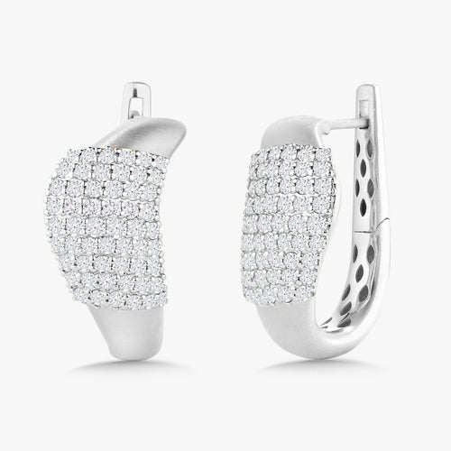 Welle Wavy Brushed Satin Finish Earrings 2.24 ctw