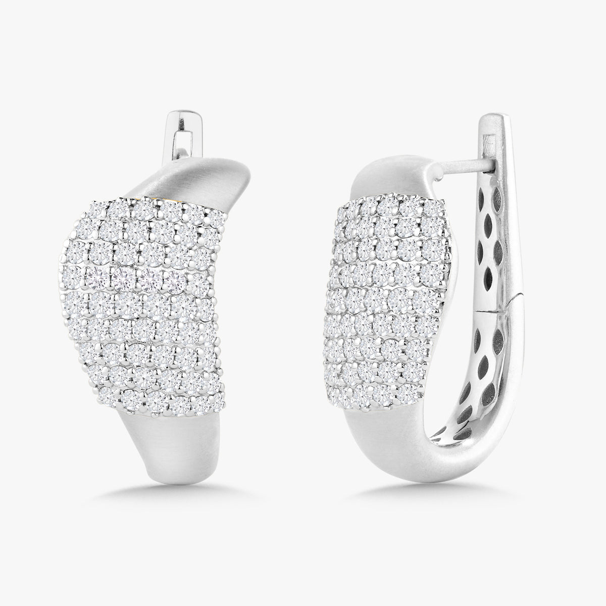 Welle Wavy Brushed Satin Finish Earrings 2.24 ctw