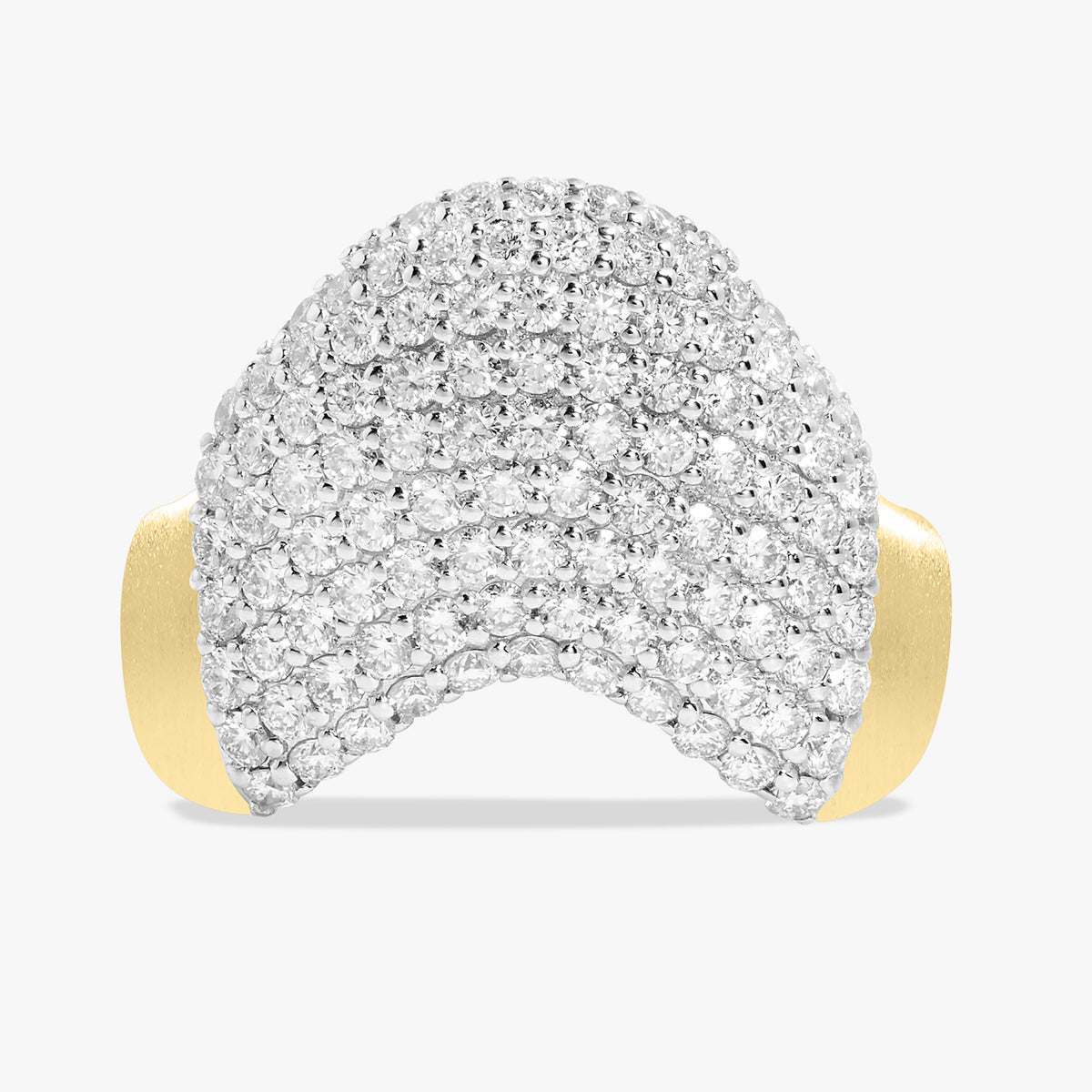 Welle Wavy Brushed Satin Finish Ring 1.37 ctw