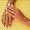 Welle Wavy Diamond Bangle Bracelet 2.72 ctw, Welle Wavy Polished Gold Bangle Bracelet, Foley Inset Multi Mixed Shape Diamond Cigar Ring 0.62 ctw