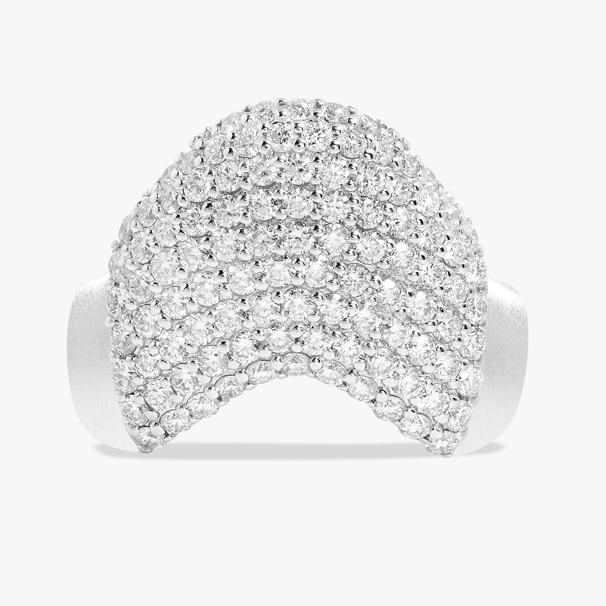 Welle Wavy Brushed Satin Finish Ring 1.37 ctw