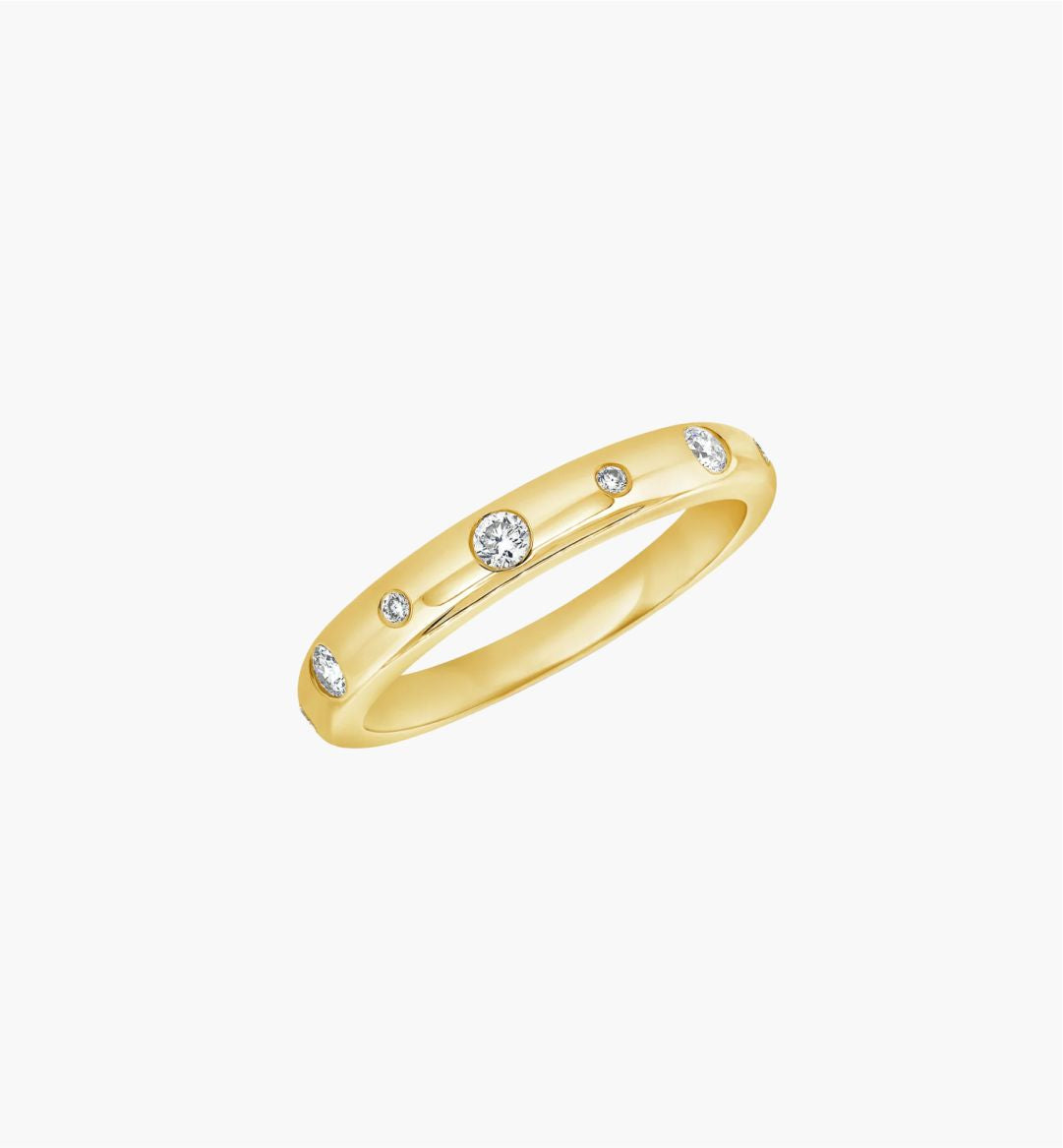 Bellatrix Gold Band with Scattered Diamonds