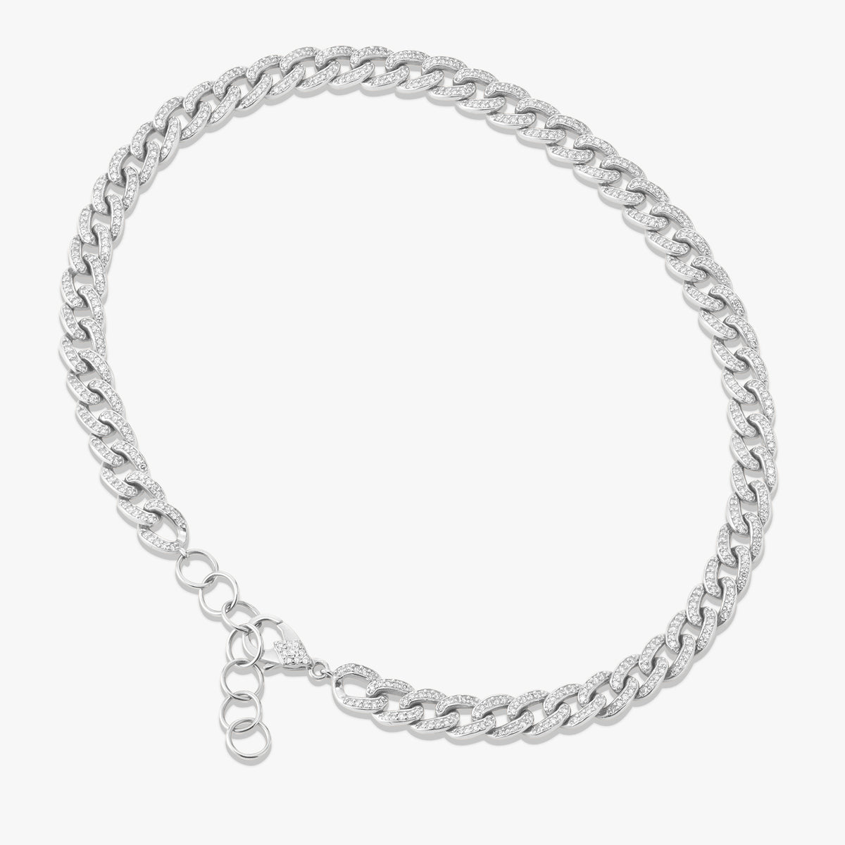 Xenia Pave Chain Link Anklet 1.38 ctw