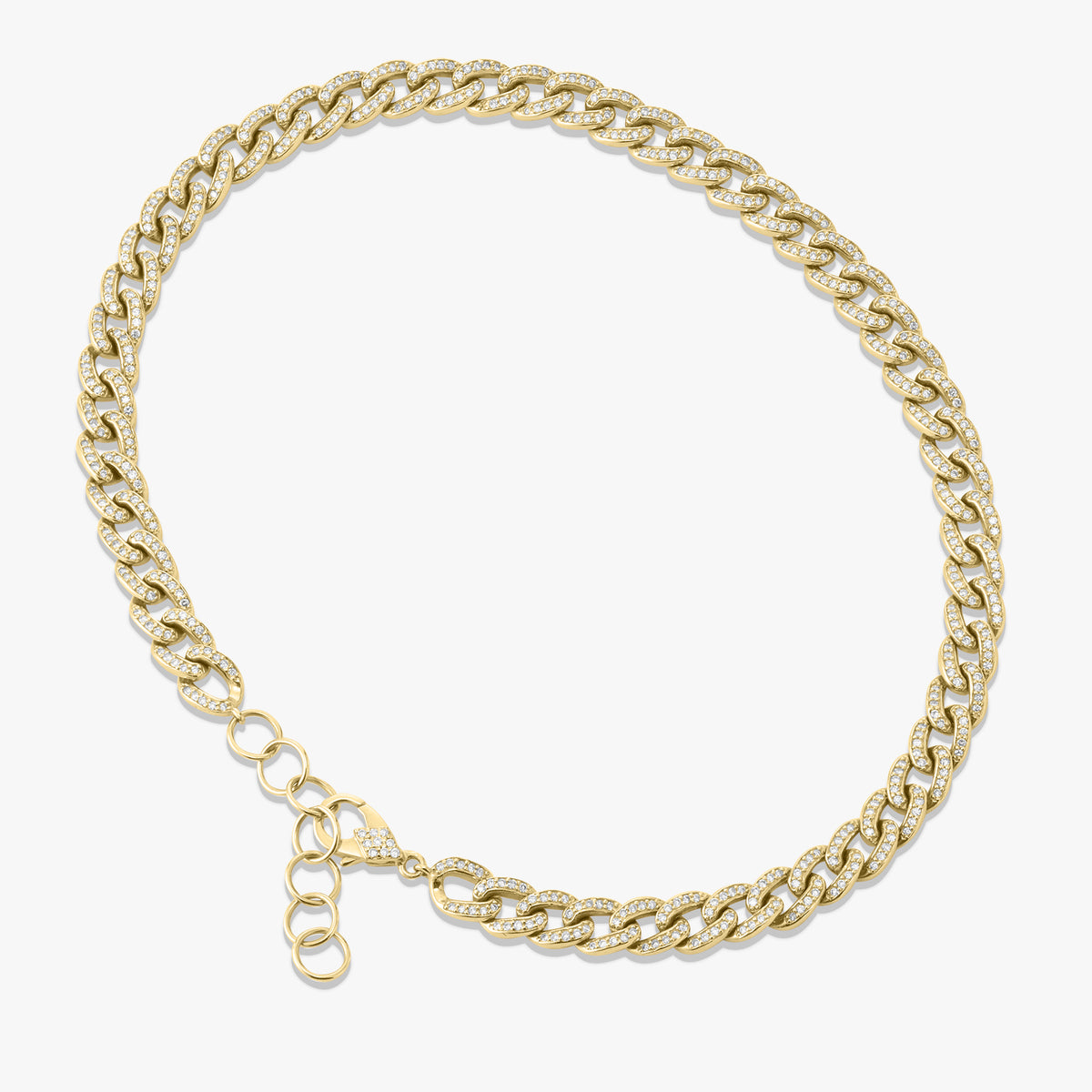 Xenia Pave Chain Link Anklet 1.38 ctw