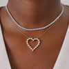 Midi Charlie Cloud® Floating Diamond Heart Necklace 2.16 ctw YG, Everleigh Adjustable Diamond Tennis Collar Necklace