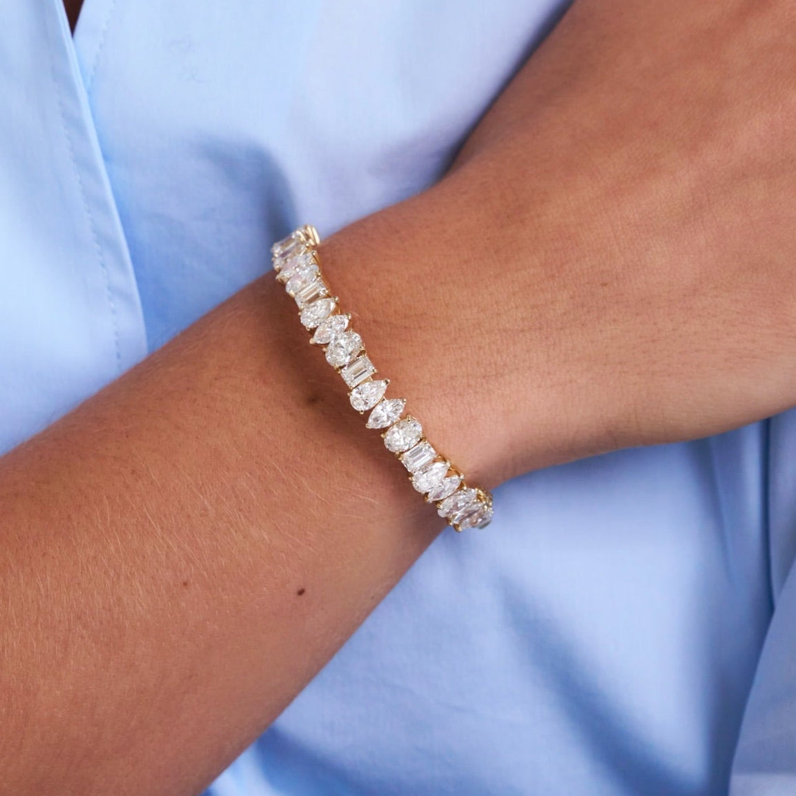 Nealie Multi Mixed Shape Diamond Bangle