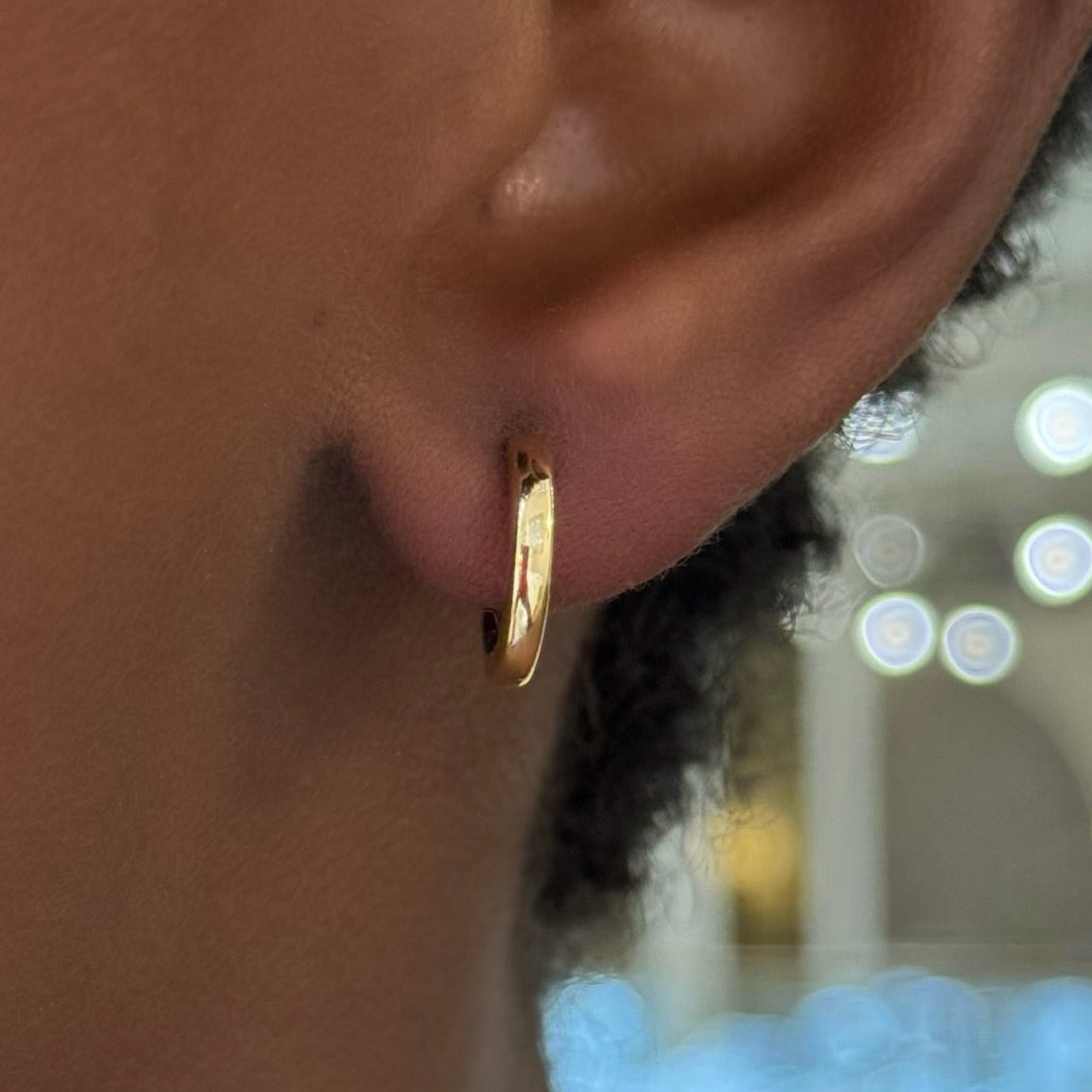 Two-Tone Reversible Polished Huggie Earrings