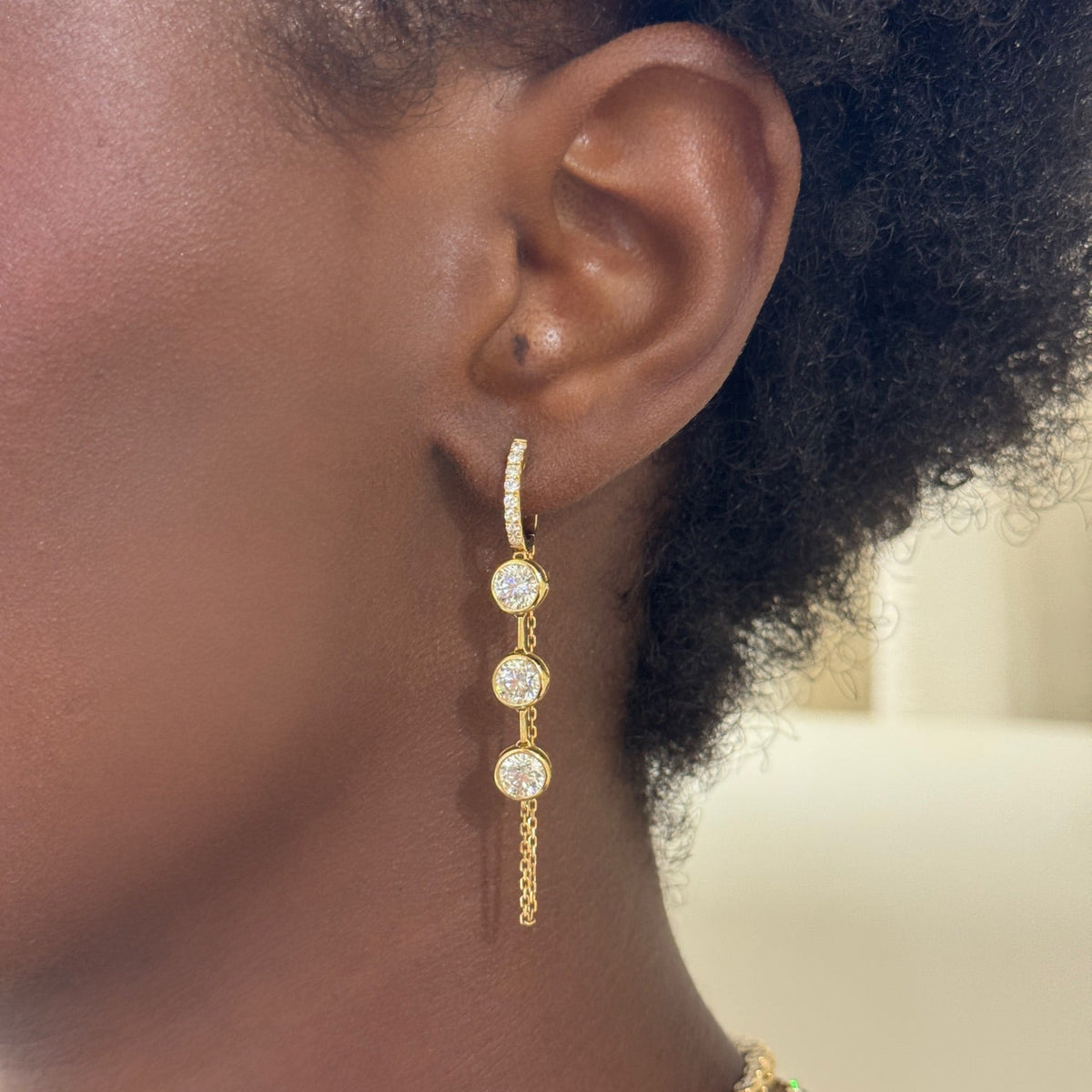YG the lyle three stone dangle earrings