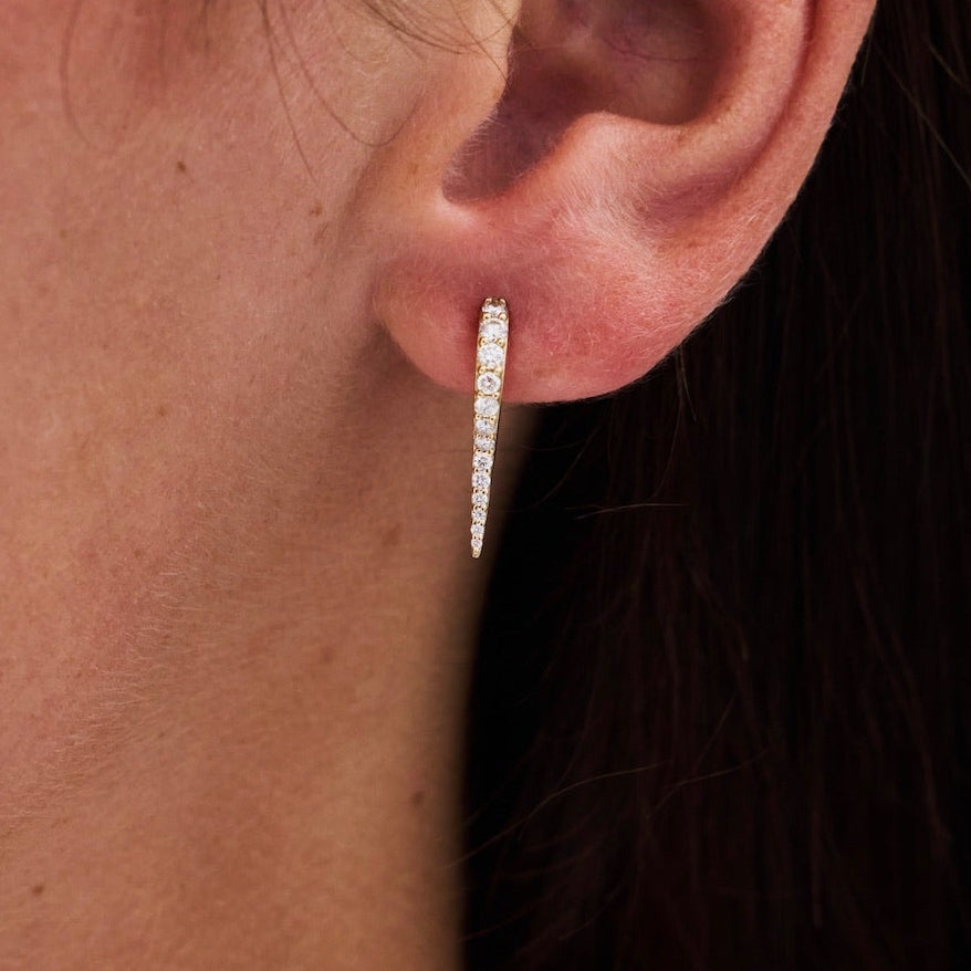 Spike Pointed Huggie Earrings 0.44 ctw