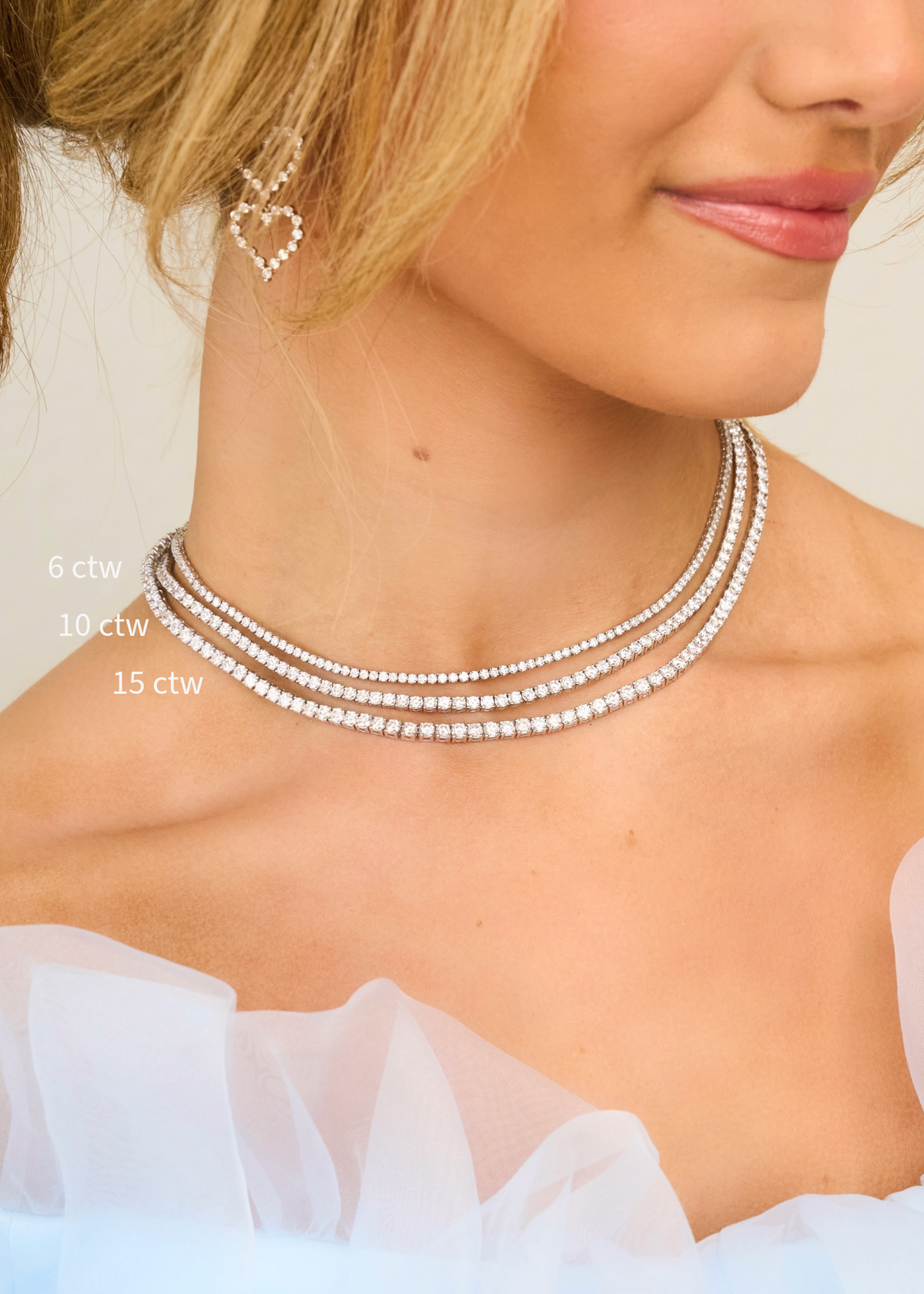 all the lab grown tennis necklaces