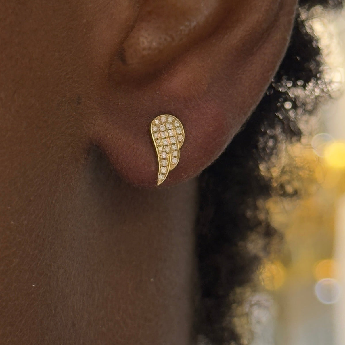 angel wing stud earring 